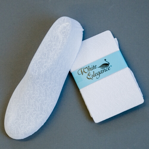 Lace patter white knee highs lds temple