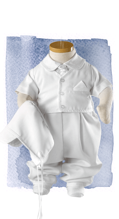 Suited Up baby boy LDS blessing outfit - White Elegance christening