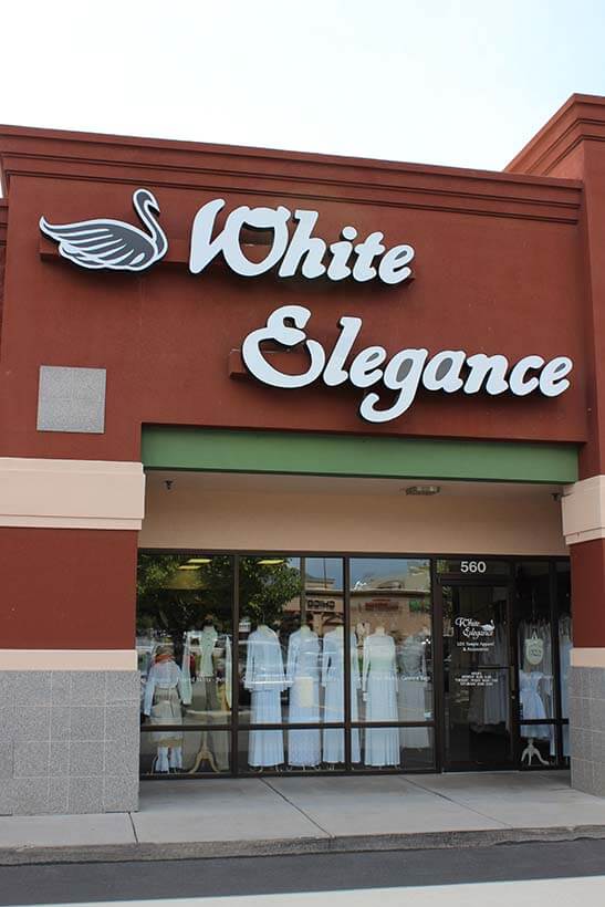 White Elegance LDS Clothing Store in Orem, Utah for modest temple dresses, blessing outfits, modest bridal gowns, and pioneer trek costumes