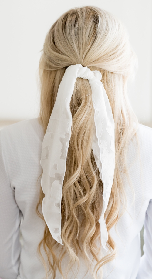 Monaco white hair tie