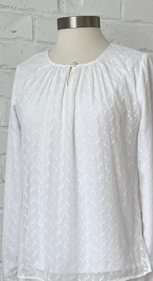 Bora Bora white embroidered LDS womens temple top