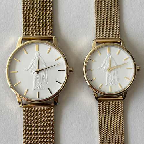 Christus watch men and women's gold rose gold stainless steel adjustable band LDS temple use Christian