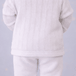 Pointelle Wrap Jacket Set with Hat